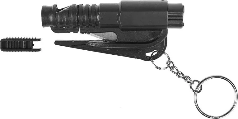 Varnostno nujno orodje z zvokom, rezilo za pas in lomilec stekla GUARD YC-004-BL, črno