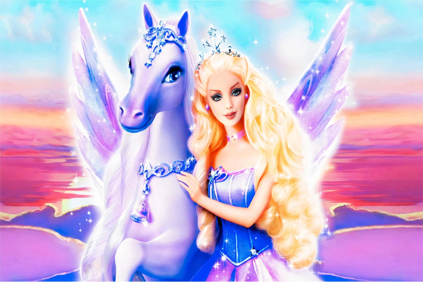 Roza-vijolična preproga za punčke s konjem, resice FH7679.06 120Χ180cm