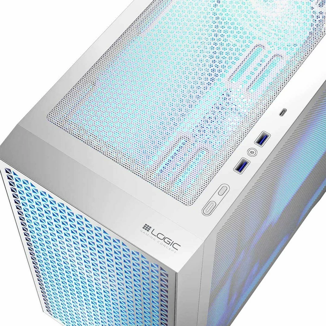 Mini ohišje z ARGB osvetlitvijo LOGIC DART PRO USB-C, belo