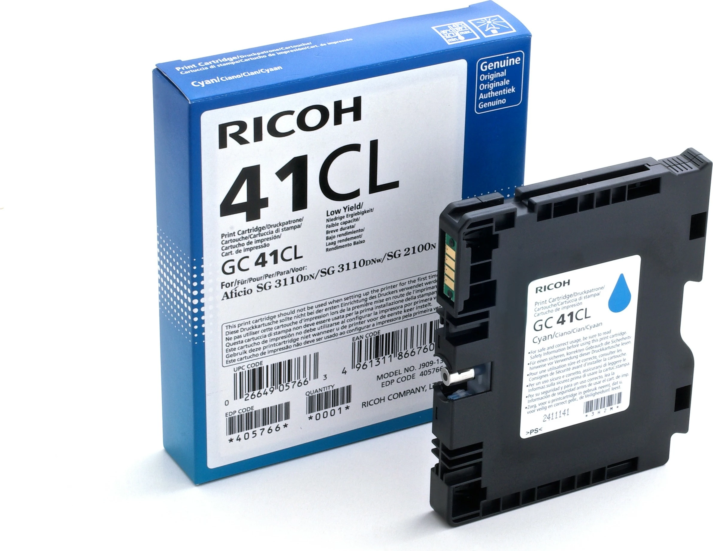 Ciano črnilo Ricoh GC41CL za tiskalnik