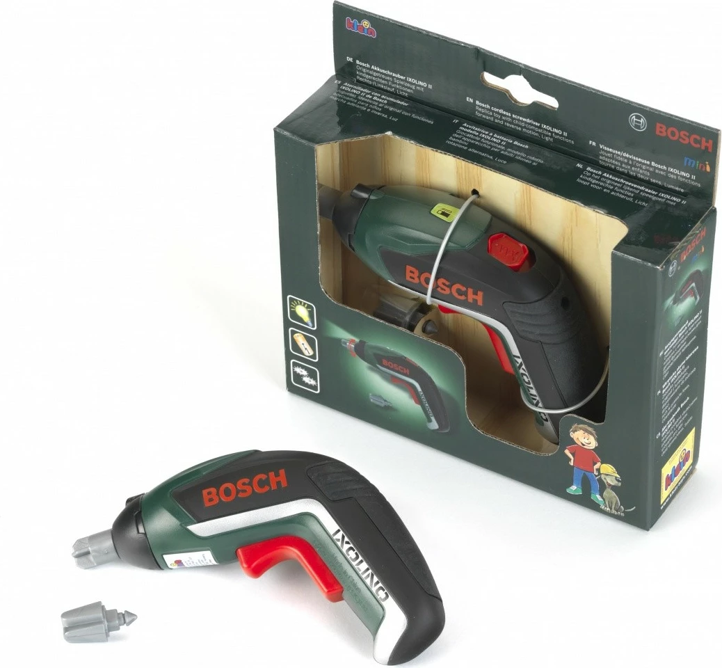 Igrača izvijač Bosch Ixolino II Klein 8300, za otroke, brez baterij, črn/zelena/rdeč