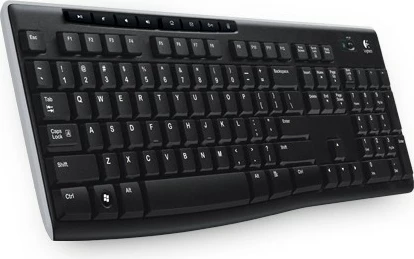 Brezžična tipkovnica Logitech K270, polna velikost, QWERTZ, črna