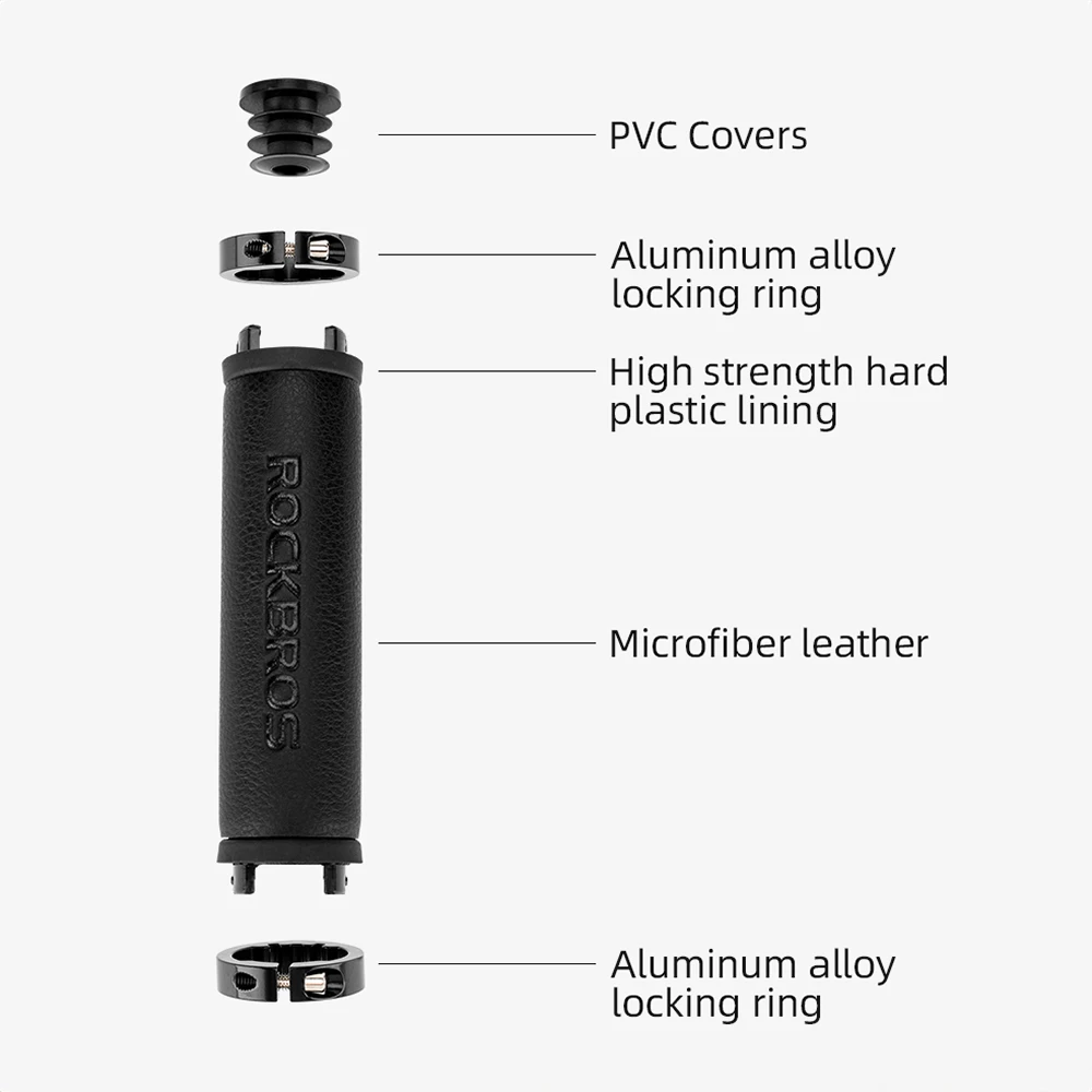 Ročaji krmila iz mikrovlaken, Rockbros 40210003001, črni