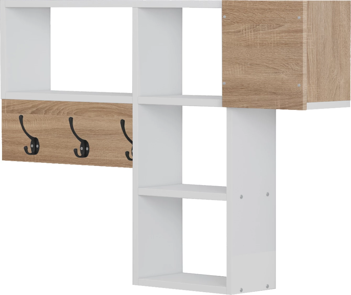Vhodni obešalnik s policami HARLAN FH8973.12 melamin v sonama-beli 99,5x15x61H cm