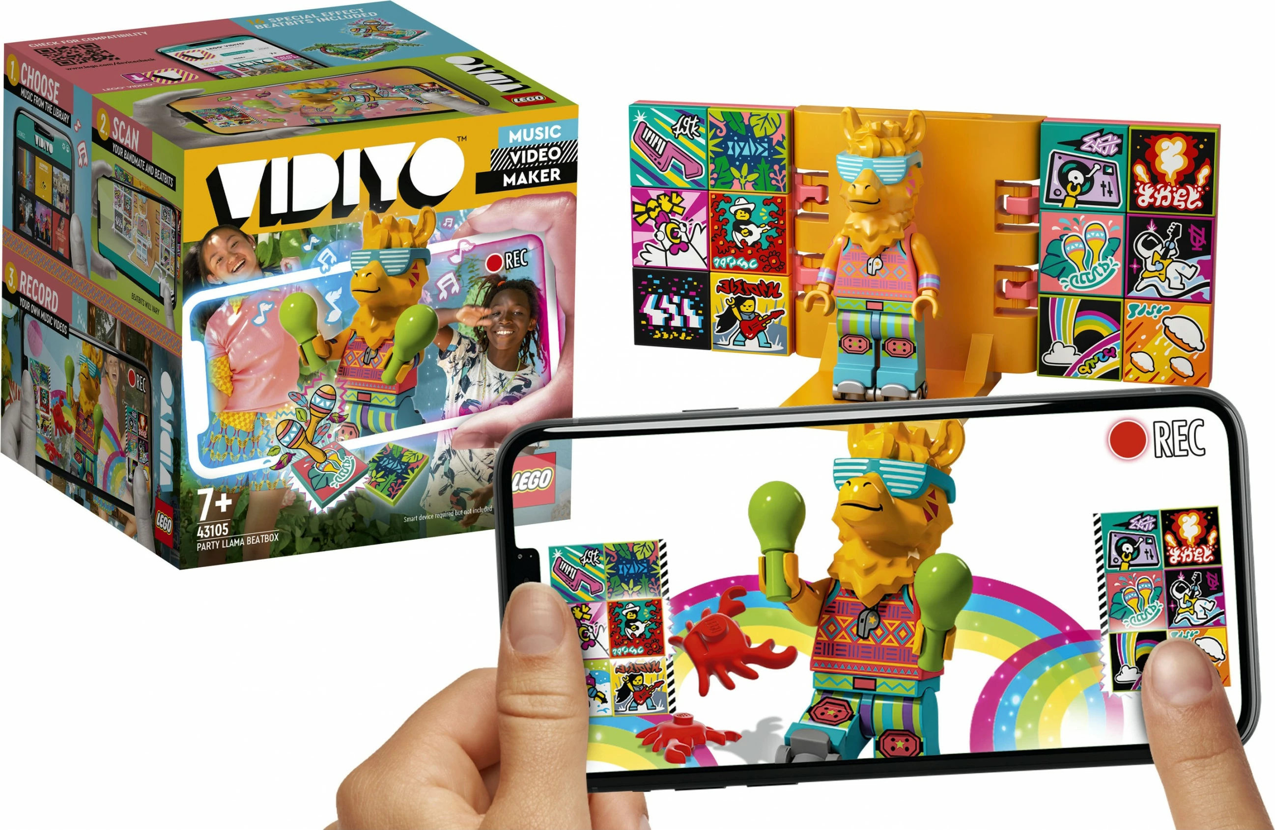 Gradbeni set Party Llama BeatBox LEGO VIDIYO, 82 kosov, večbarven