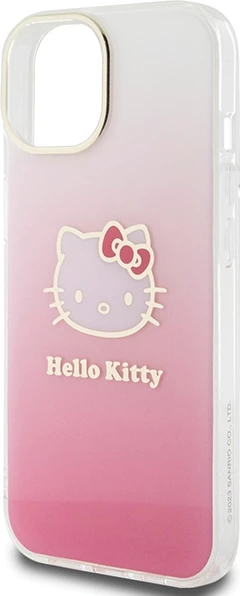 Ovitek za telefon Hello Kitty IML Gradient Electrop Kitty Head za iPhone 15, roza