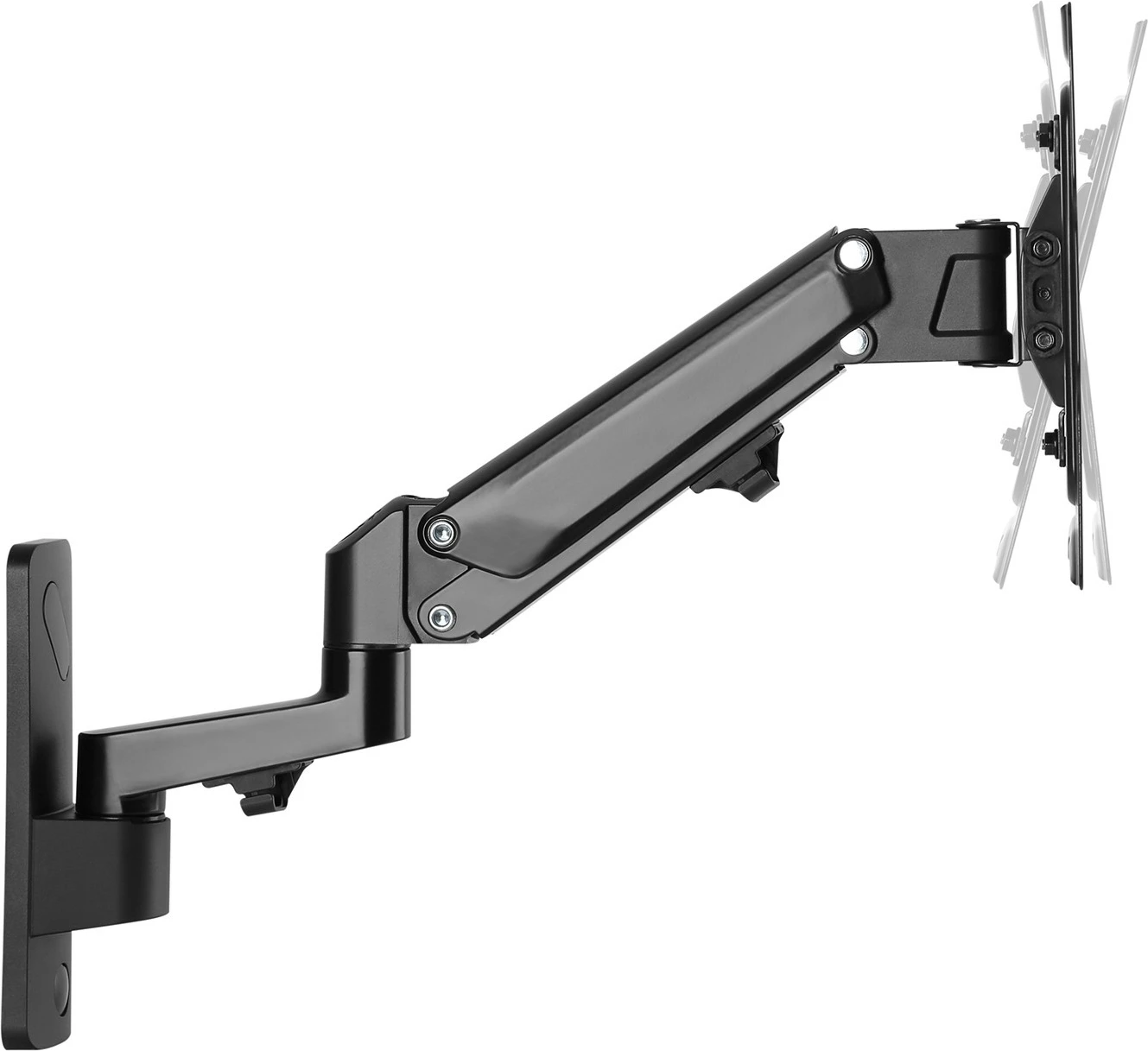 Stenski nosilec za monitor, univerzalen, plinasto roko, VESA 75x75/100x100, črn — Digitus