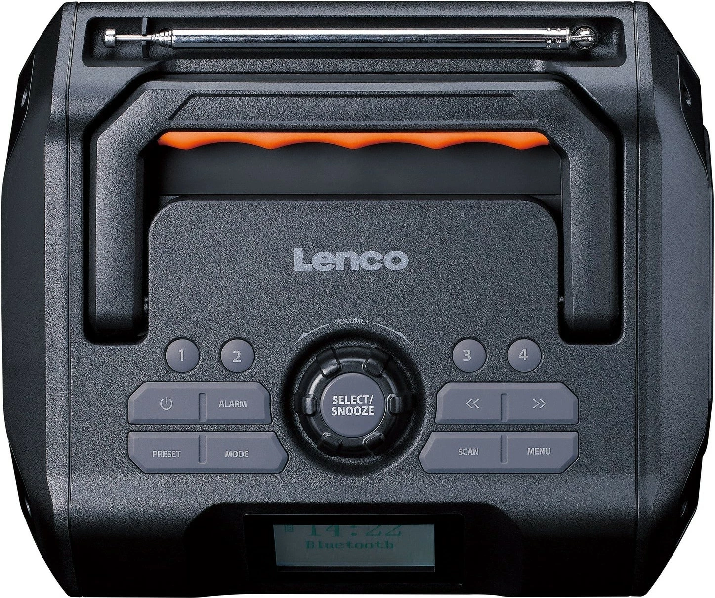 Prenosni radio z Bluetooth, 30 ur baterije, SD, črno/oranžen Lenco ODR-160GY