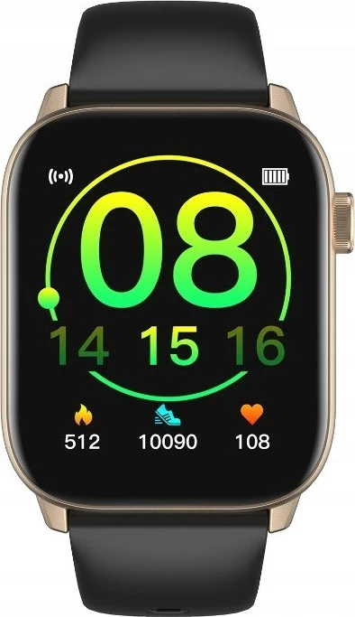 Pameten športni telefonski uro, oromed ORO SMART FIT 6, 1,69" zaslon, merjenje srčnega utripa in kisika, IP68, črna s zlato obrobo