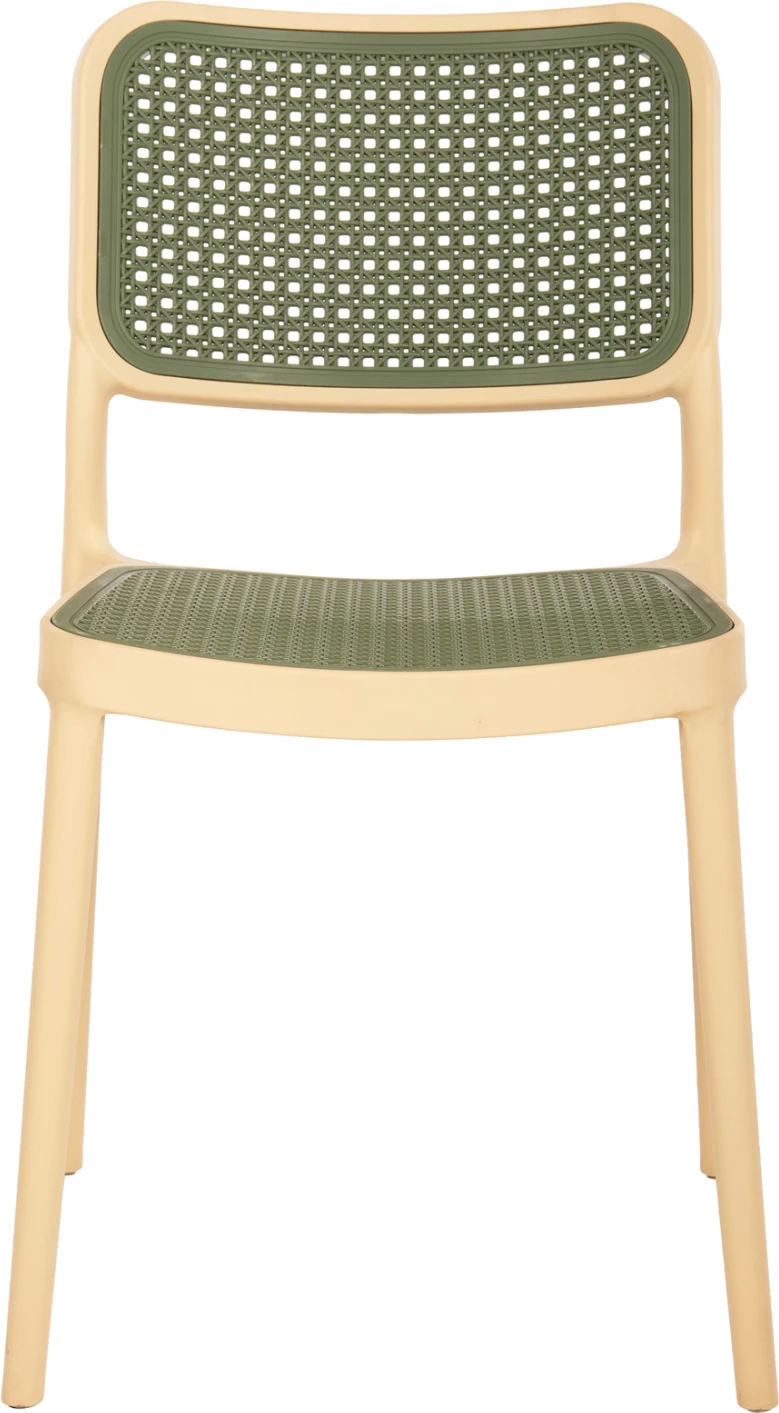 Stol iz polipropilena MEKO FH5934.04 bež in olivno zelen 41x49x102Hcm