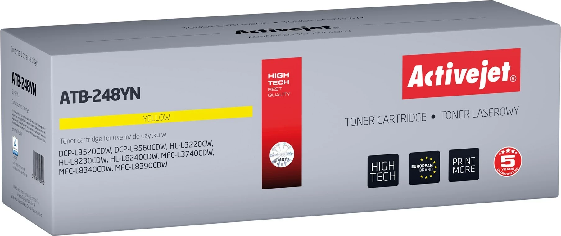 Toner zamenljiv za Brother, Activejet ATB-248YN, rumen