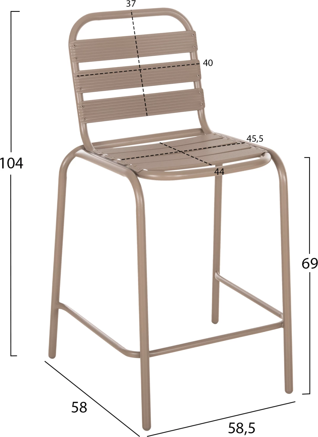 Zunanja garnitura 3 kosi Laura FH21056 kovina in aluminij v barvi šampanjca