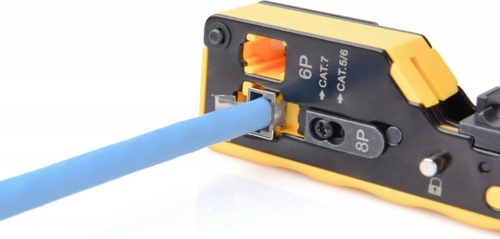 Krmilno orodje za stiskanje konektorjev Digitus DN-94025 za RJ45 Cat.5e/Cat.6, RJ12, RJ11, kovinsko, z rezanjem in odstranjevanjem izolacije