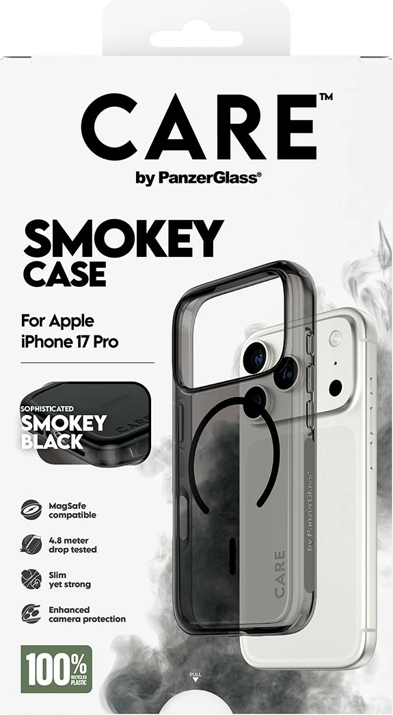 Zaščitni ovitek PanzerGlass Care by Flagship Case Urban EXP, za telefon, MagSafe, prosojno črn