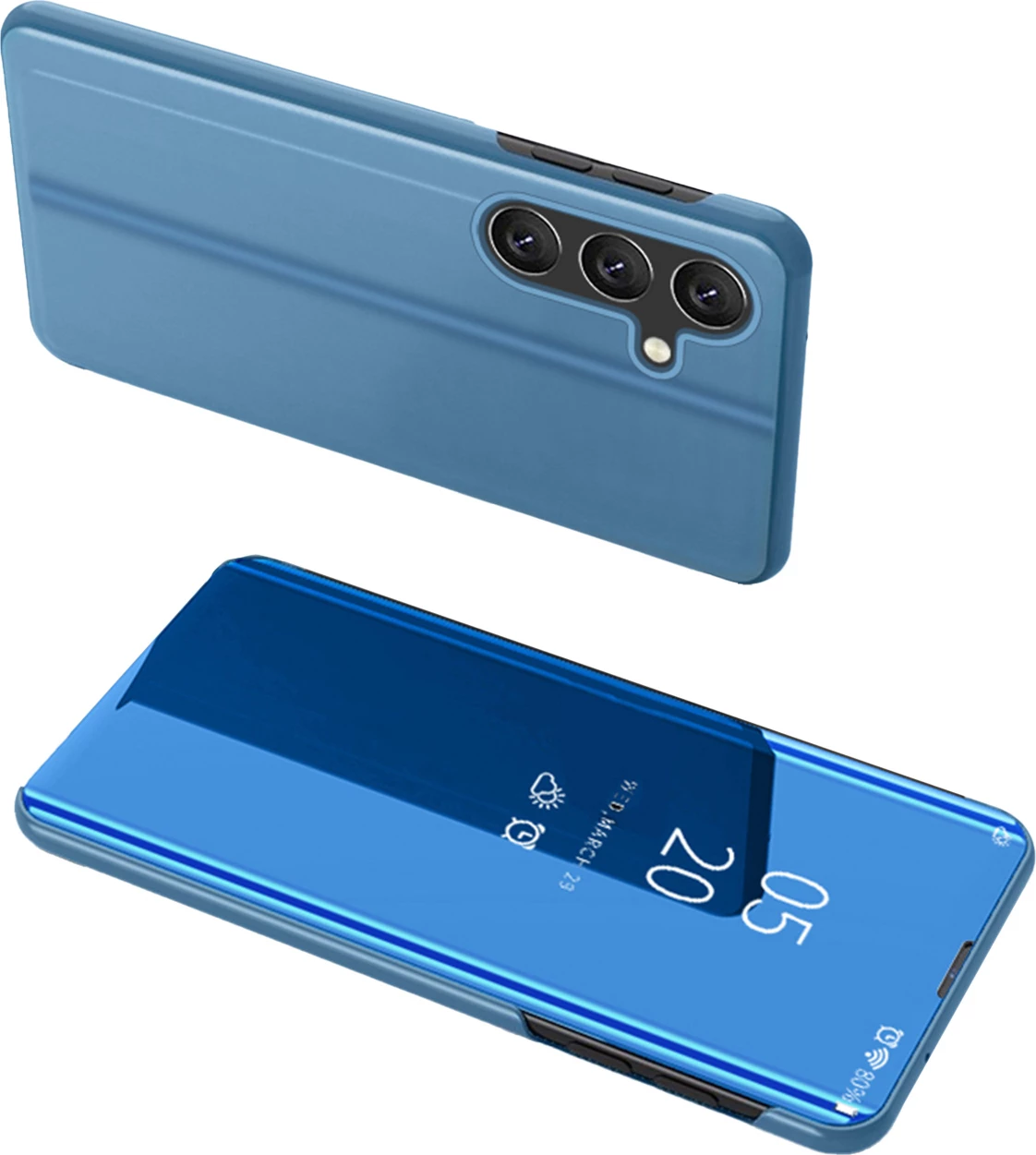 Ovitek za telefon Clear View z zaščitnim pokrovom, modra — Hurtel za Samsung Galaxy A24 4G
