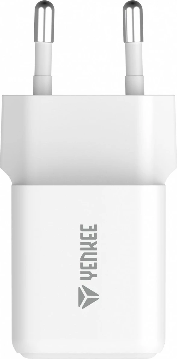 Stenski polnilec, 20 W, 2 USB vrata (USB-A + USB-C), bel, Yenkee YAC G38 VOLT