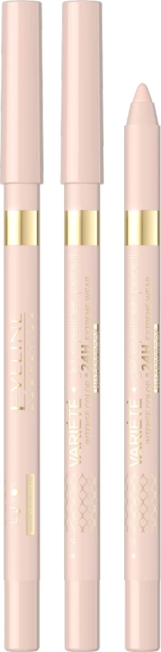 Vodoodporen gel eyeliner Eveline Cosmetics VARIÉTÉ, 14 Nude, svinčnik za oči, 1 kos