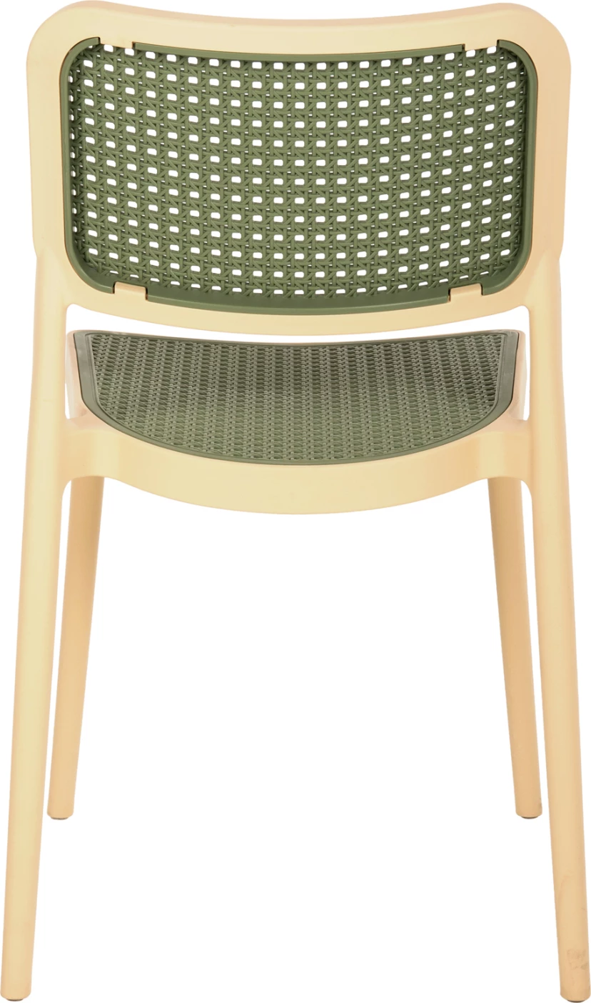 Stol iz polipropilena MEKO FH5934.04 bež in olivno zelen 41x49x102Hcm