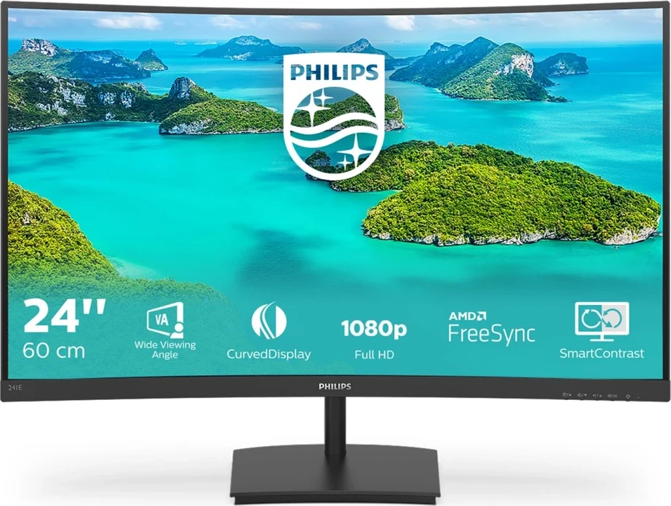 Monitor 23,6" Philips E Line 241E1SCA/0, črn