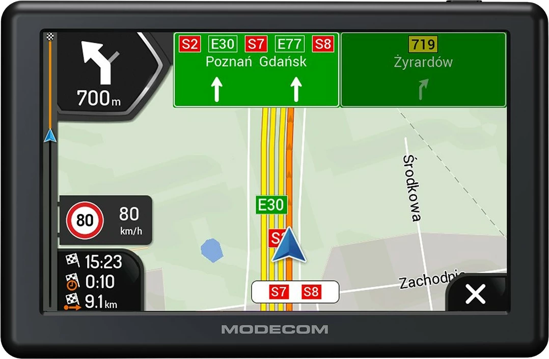 GPS navigacija MODECOM FreeWAY CX 5.0 iGO Truck, zaslon 5", 8 GB, 256 MB RAM, Evropa, z enoletno posodobitvijo