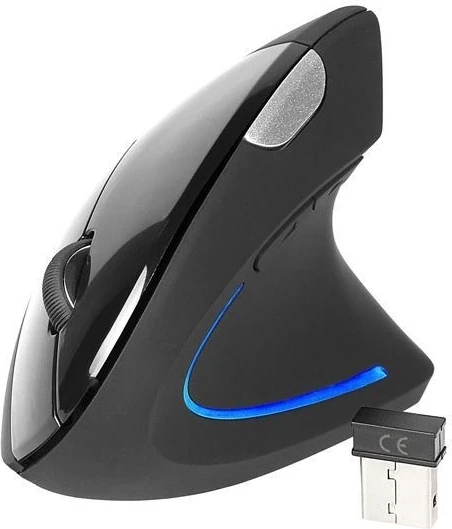 Vertikalni brezžični miš Tracer Flipper, črn