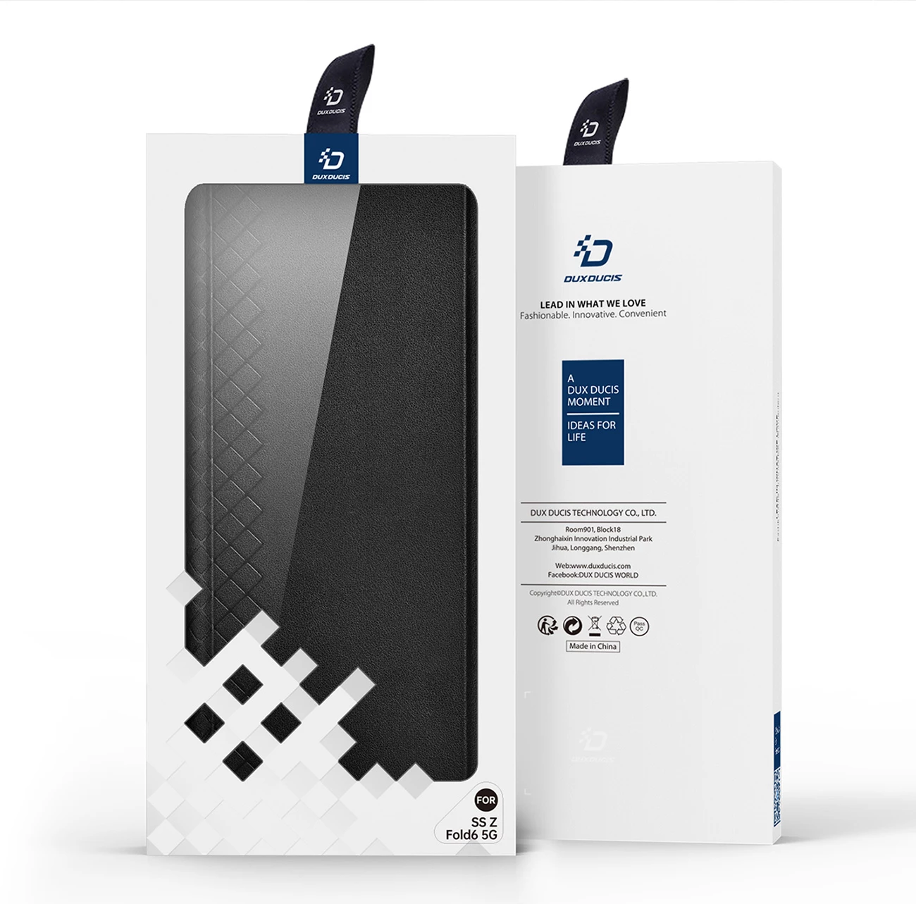 Ovitek za telefon Dux Ducis Brill za Samsung Galaxy Z Fold 6, z magnetnim zapiranjem, žepom za kartico, iz eko usnja, črn