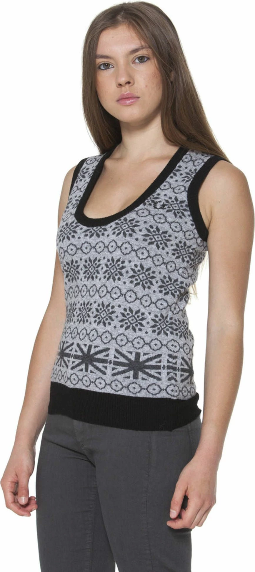 Telovnik za ženske, siv FRED PERRY