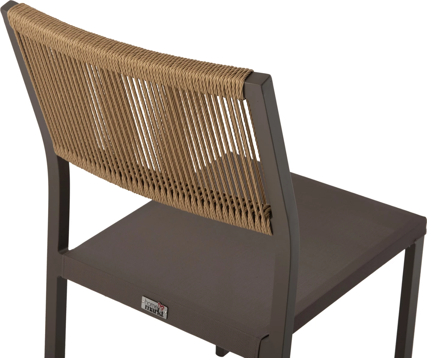 Aluminijasti stol FH5921.03 s šampanjskim okvirjem in tekstilom s sintetičnim ratanom v bež barvi 46x55,5x83H cm