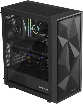 Računalniško ohišje Midi Tower Genesis Diaxid 605F, ATX, USB-C, črn