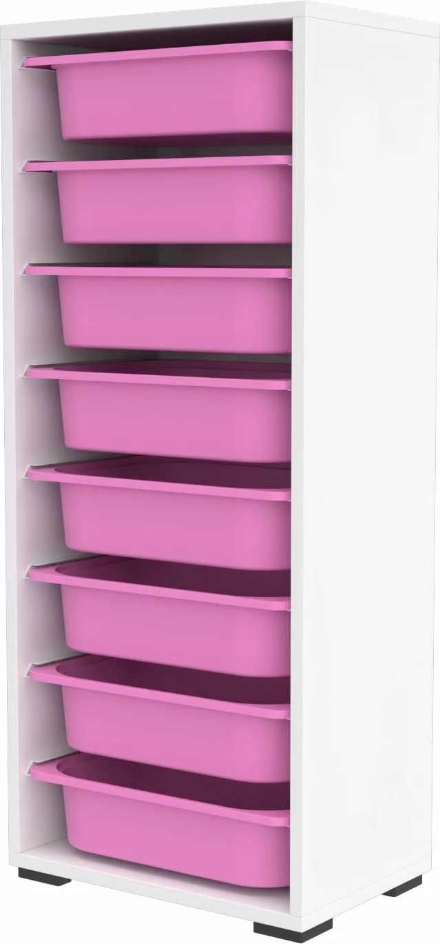 Večnamenska omara Cara 8N, Hanah Home, bela/roza