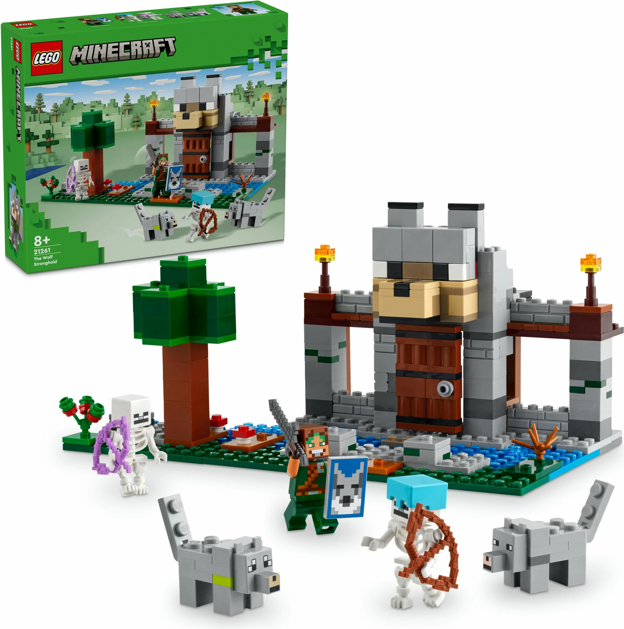 Set za gradnjo LEGO Minecraft Die Wolfsfestung 21261, večbarven