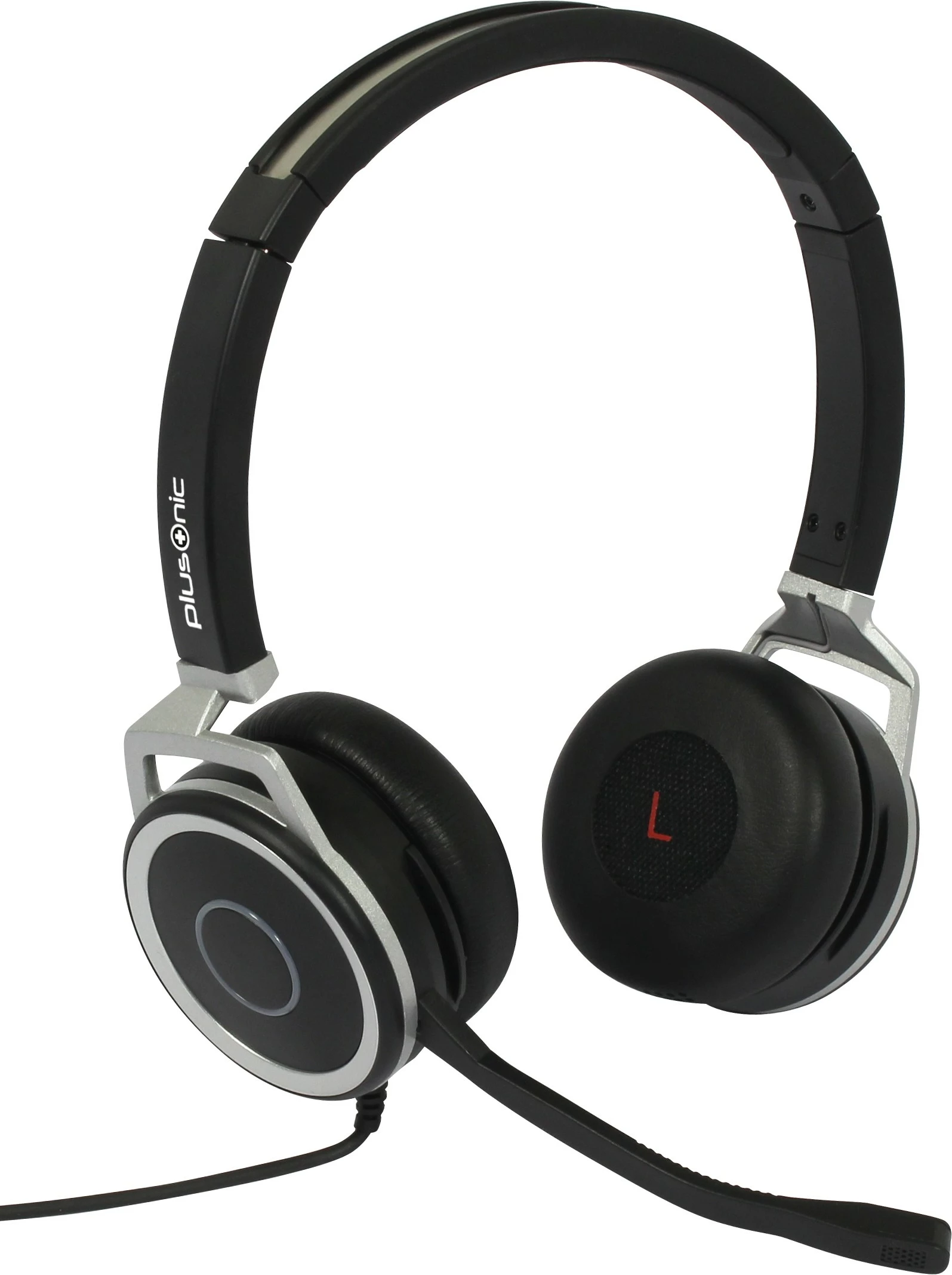 Poslovne slušalke Plusonic 15.2P, USB in 3,5 mm, črne