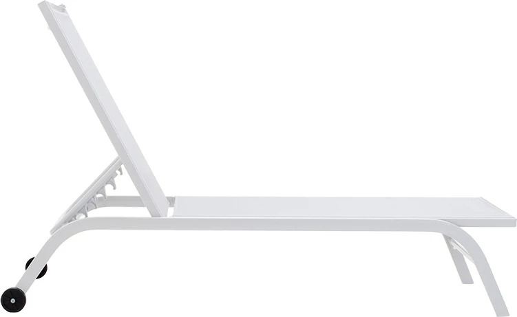 Ležalnik, aluminij bel, tekstilen bel Jaipur