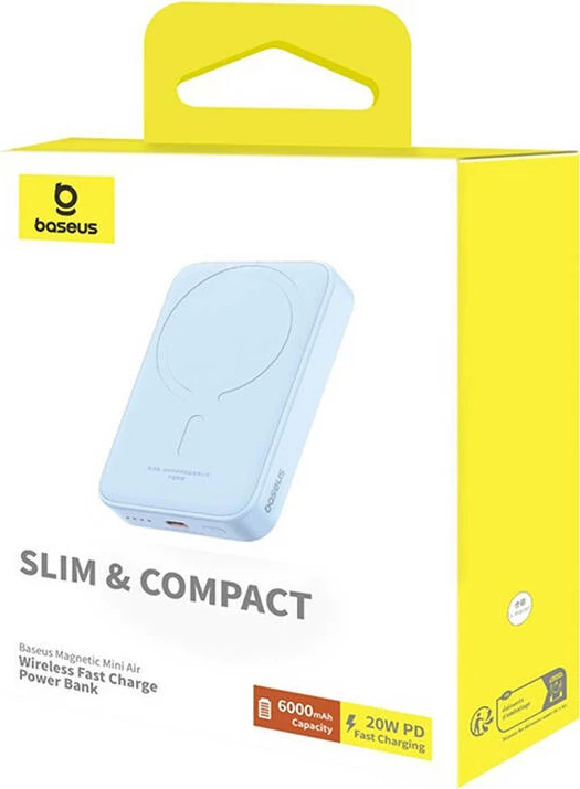 Magnetni mini powerbank 6000 mAh, 20W — Baseus, moder
