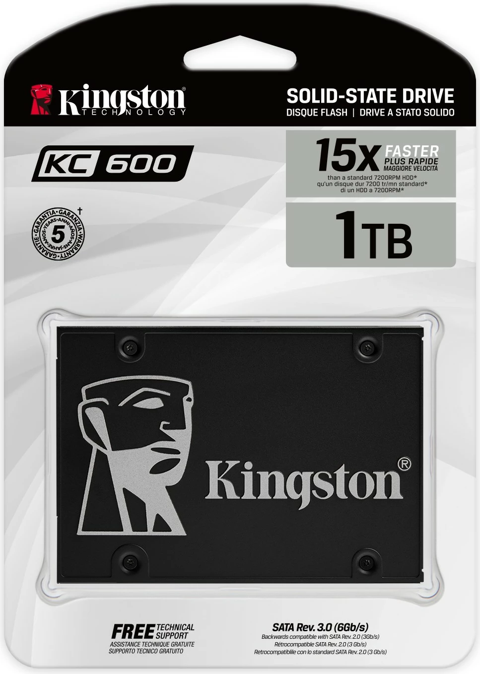 SSD KC600 Kingston 1,02 TB, 2,5", 550 MB/s