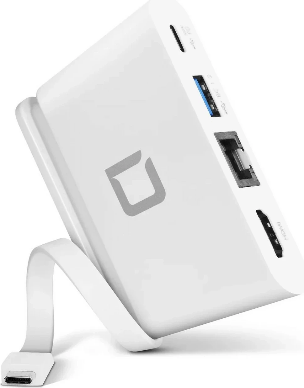 Razširitveni hub USB-C 4-v-1 HDMI Dicota, bel