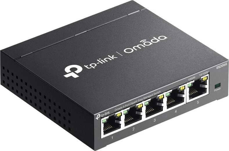 Upravljan stikalo Omada ES205G, TP-Link, 5-portno, Gigabit Ethernet, črno