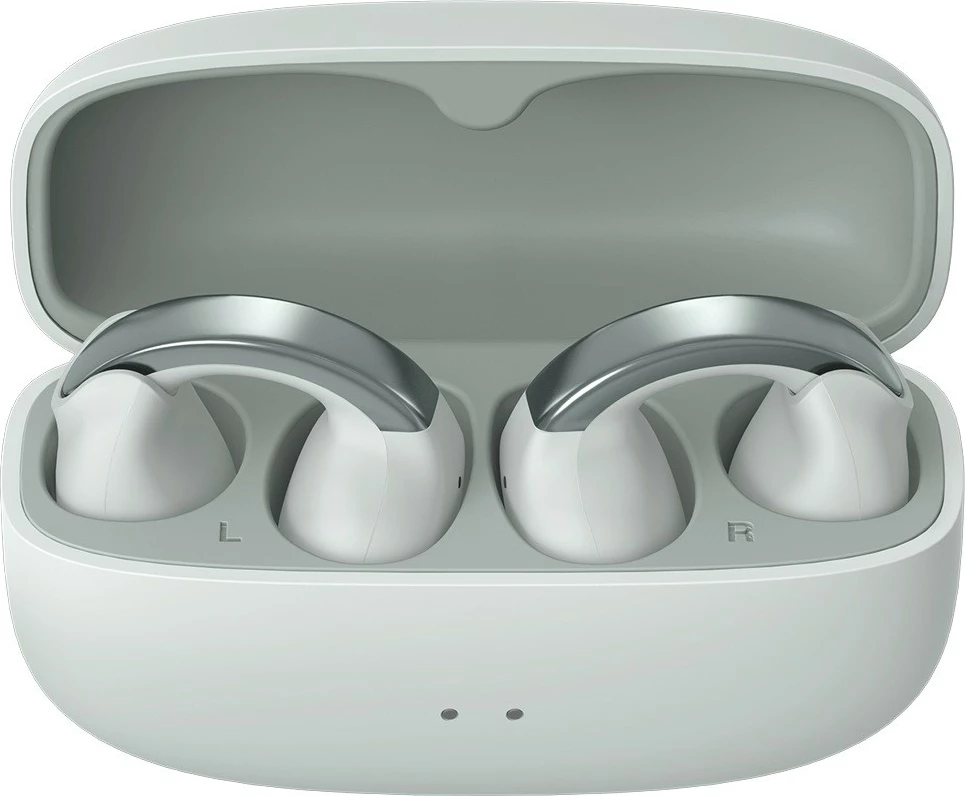 Brezžične slušalke JVC HA-NP1T, Bluetooth 5.3, 8 h/24 h s polnilno škatlico, mikrofon, USB-C, siva