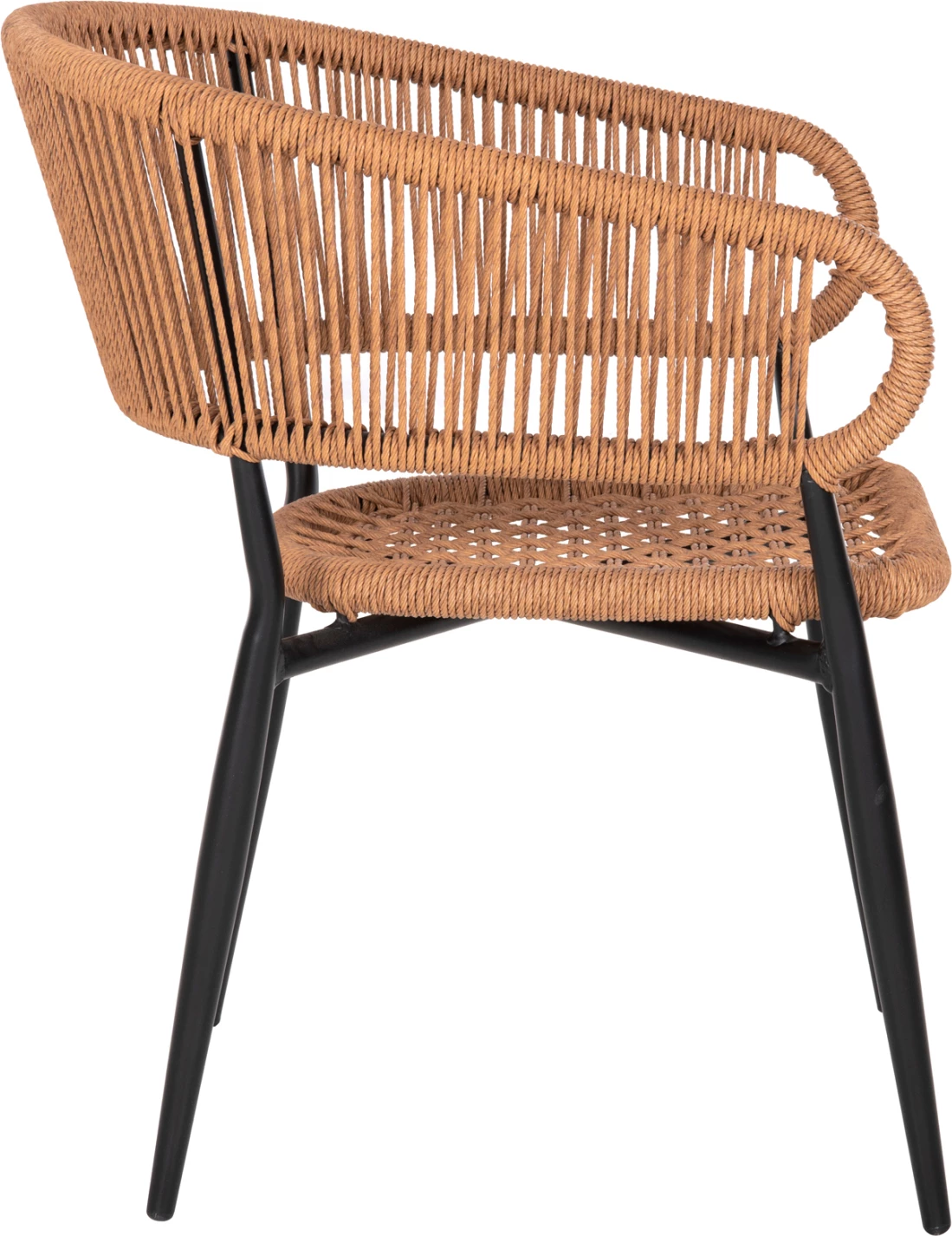 Aluminijasti naslanjač EULO FH5783.13 črno-sintetični ratan bež 55,5x63,5x78Hcm