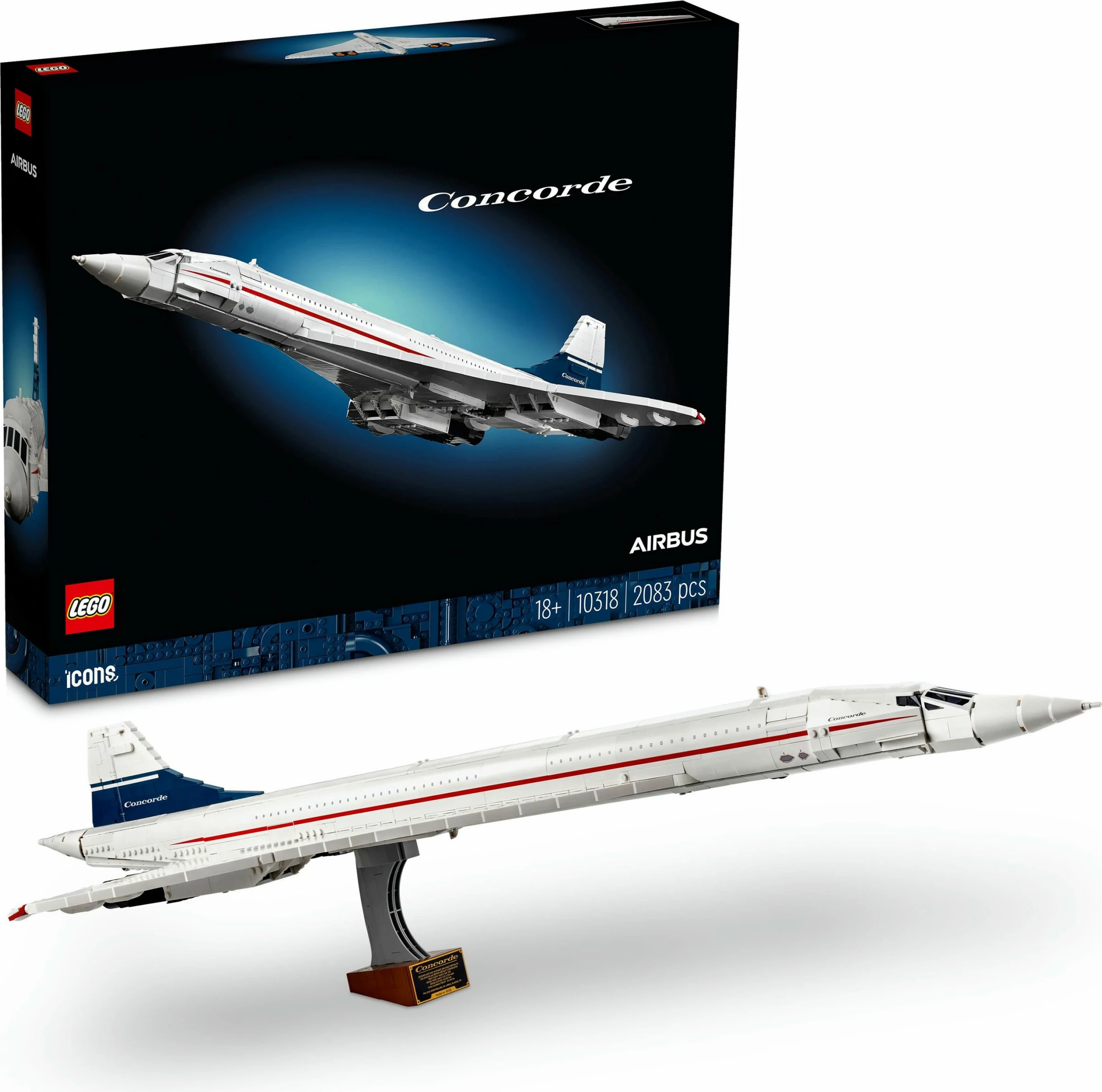Gradbeni set Concorde LEGO ICONS, 2083 kosov, večbarven