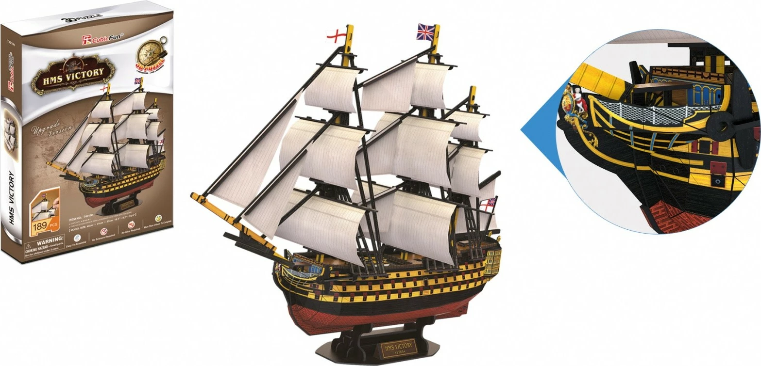 3D sestavljanka Cubic Fun HMS Victory, 189 kosov