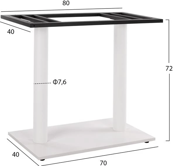 Osnovni kovinski dvojni beli mat 40x70x72 s prilagoditvami FH435.12
