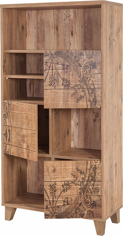 Polica za knjige PWF-0181-7, atlantska borovina, 80x36x155 cm