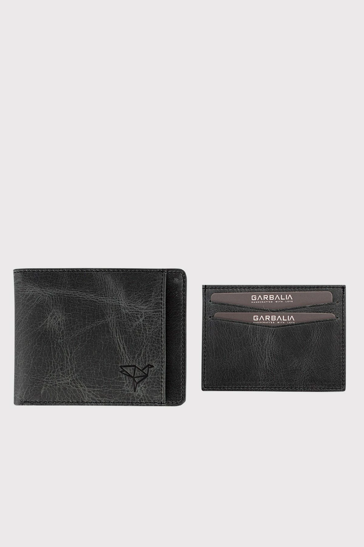 Eleganten nosilec kartic iz prave kože Zoozie Bags, Kanguru, črn
