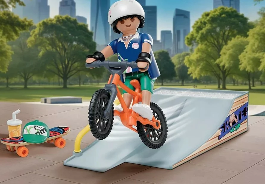 Igralni komplet z rampo, kolesom in rolko Playmobil My Life 71798, za otroke