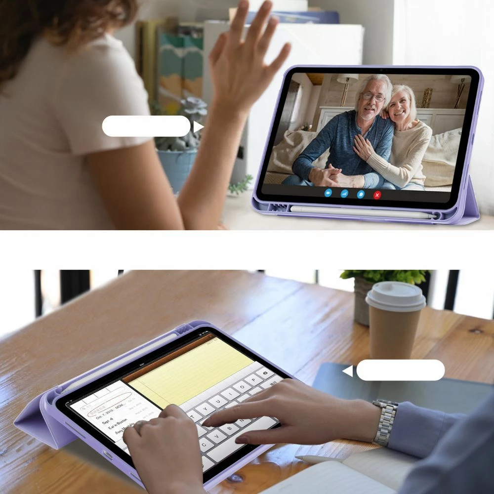 Ovitek za iPad 10.9" (2022) — Tech-Protect SC Pen, silikon, vijoličen