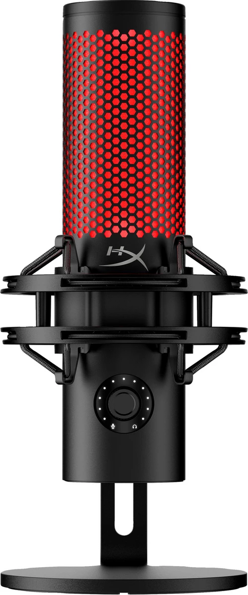 Mikrofon za podcast/pretakanje HyperX QuadCast 2 872V1AA, z žico, USB, 3,5 mm vmesnik, črno/rdeč