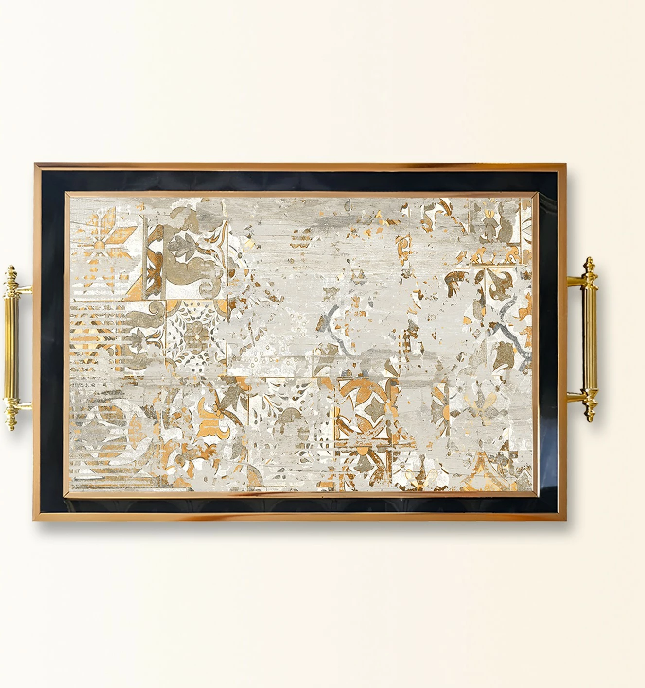 Dekorativni pladenj iz stekla, večbarven, Aberto Design, TPA9879