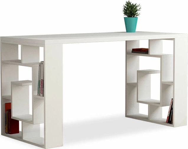 Delovna miza Labirent, bela, 140 x 60 x 75 cm