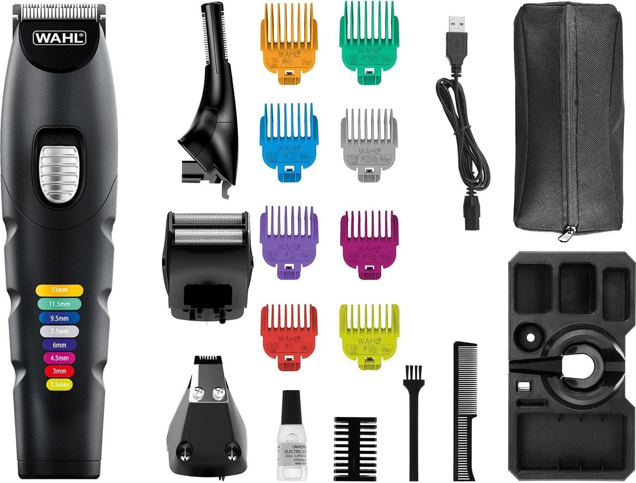 Trimer za brado in obraz Color Trim Advanced, Wahl, črn, 8 Lithium-Ion